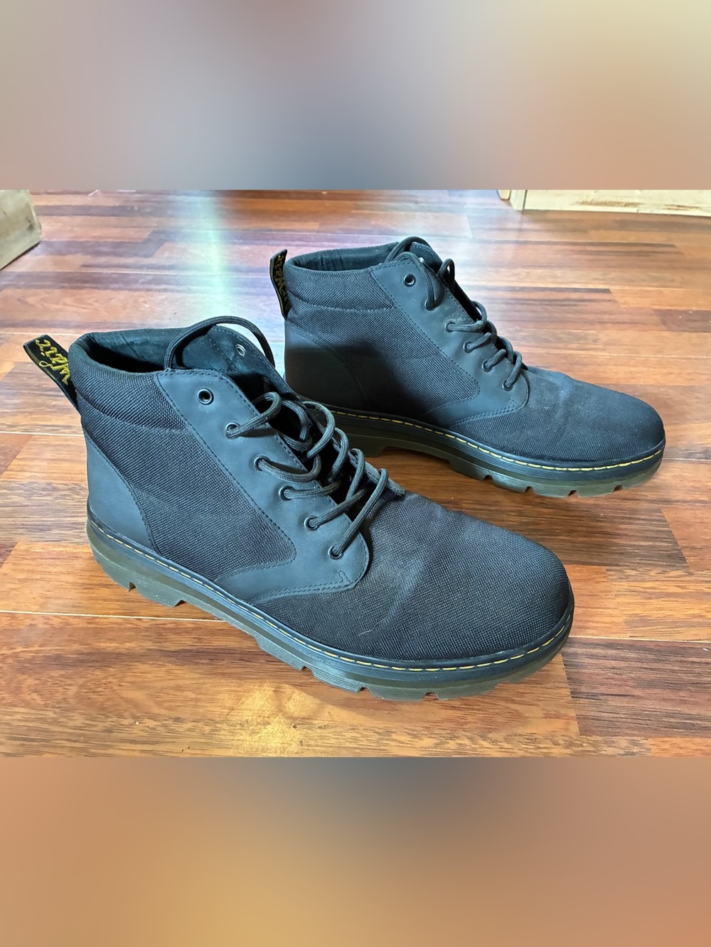 Men's Dr Marten Black Lace-Up Canvas Boots